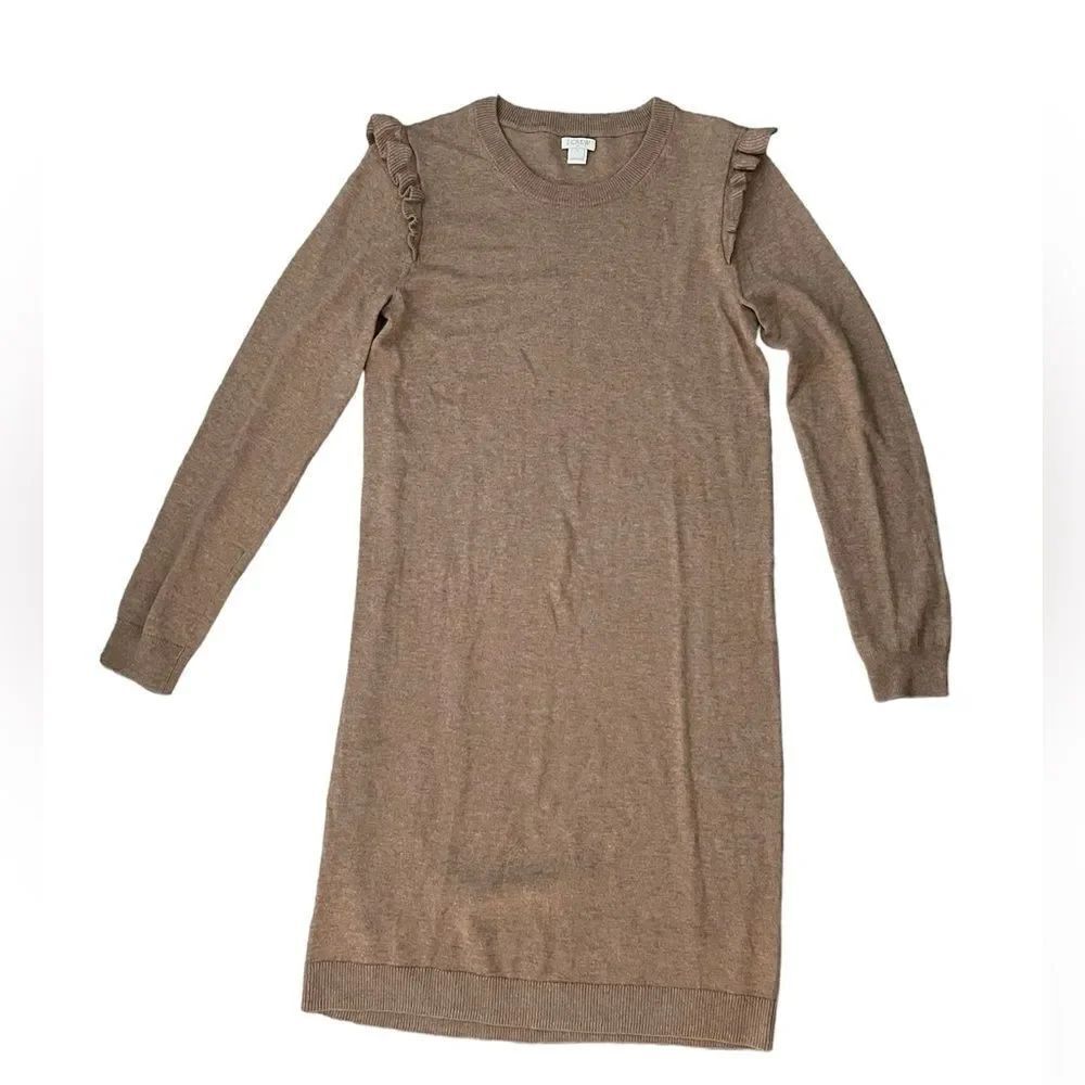 J. Crew Sweater Dress Wool Blend Tan size Small
